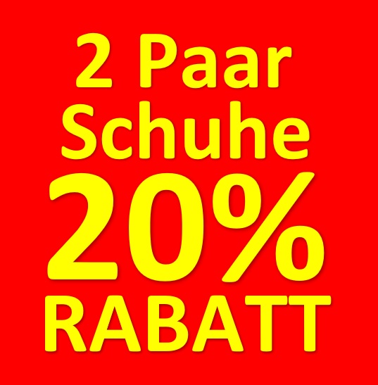 2 Paar Schuhe 20 % 2 Paar Schuhe 20 %